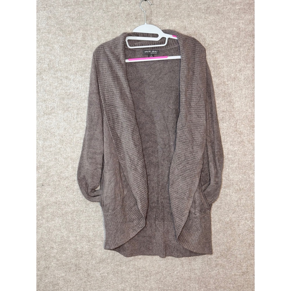 Barefoot Dreams Cardigan Women Medium Brown CozyChic Lite Open Front Loungewear